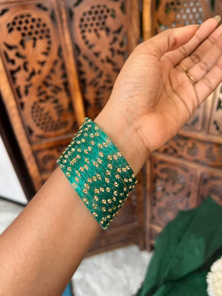 Rain drop bangle - Ramar green