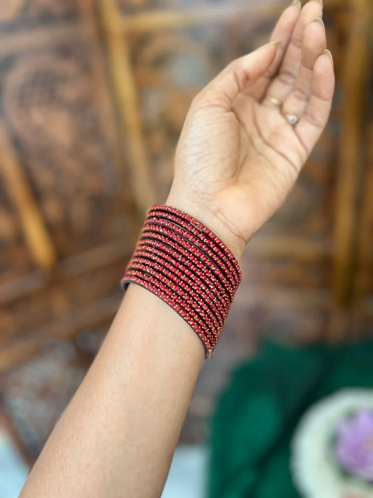 Rain drop bangle - Kayal - Maroon
