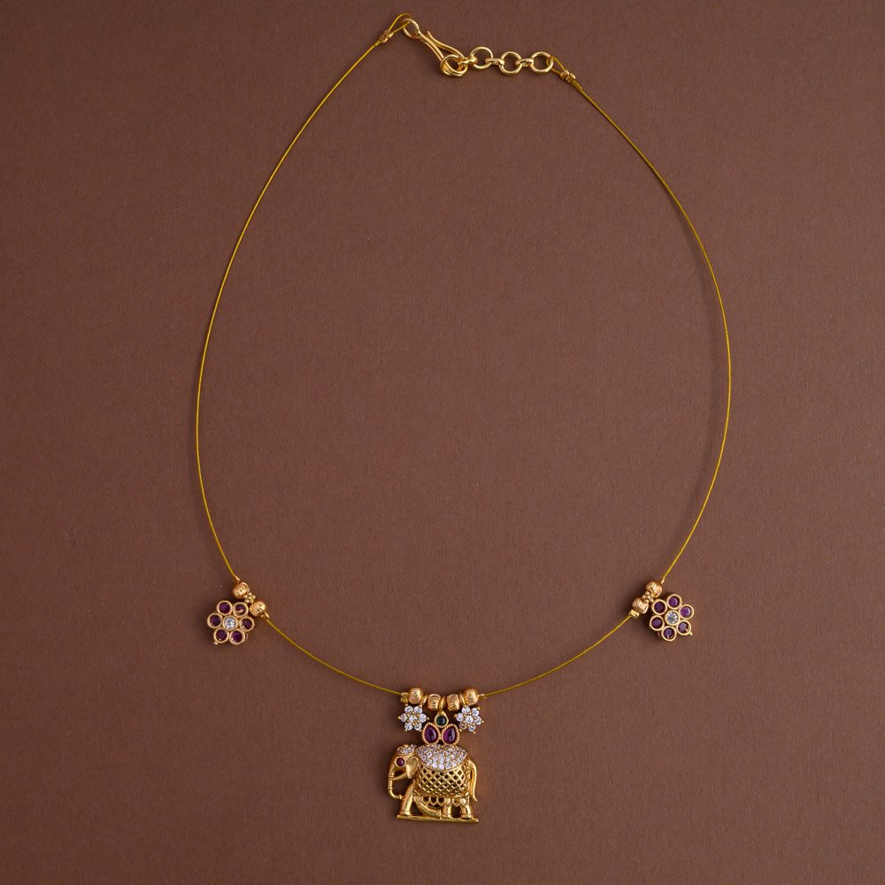 Invisible neckpiece - ( 1 elephant and 2 floral )- Gla