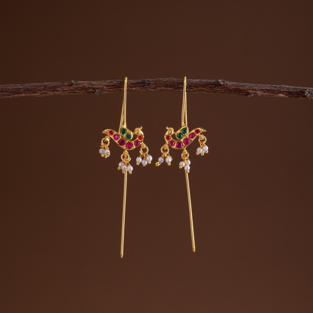 Needle pin statement earrings