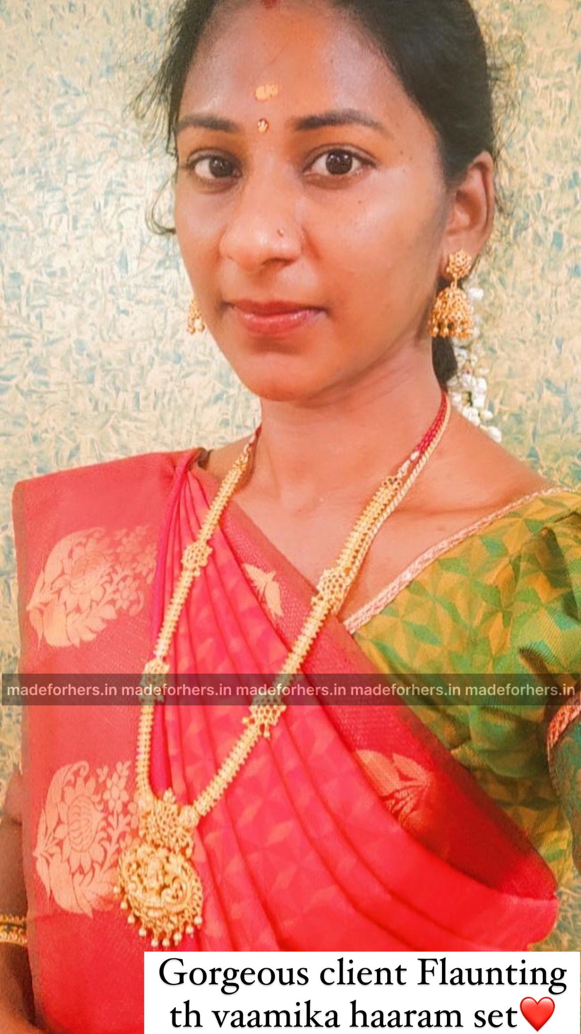 Vaamika - Temple gold designed haaram set
