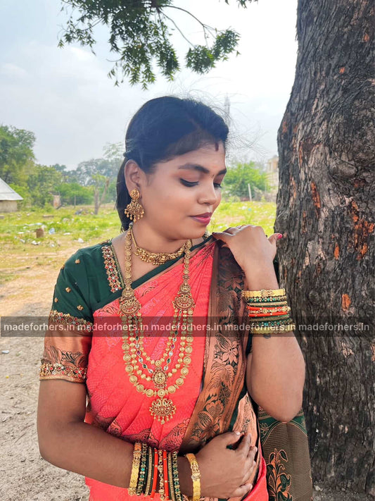 kaaviyam layered bold real gold inspired haaram