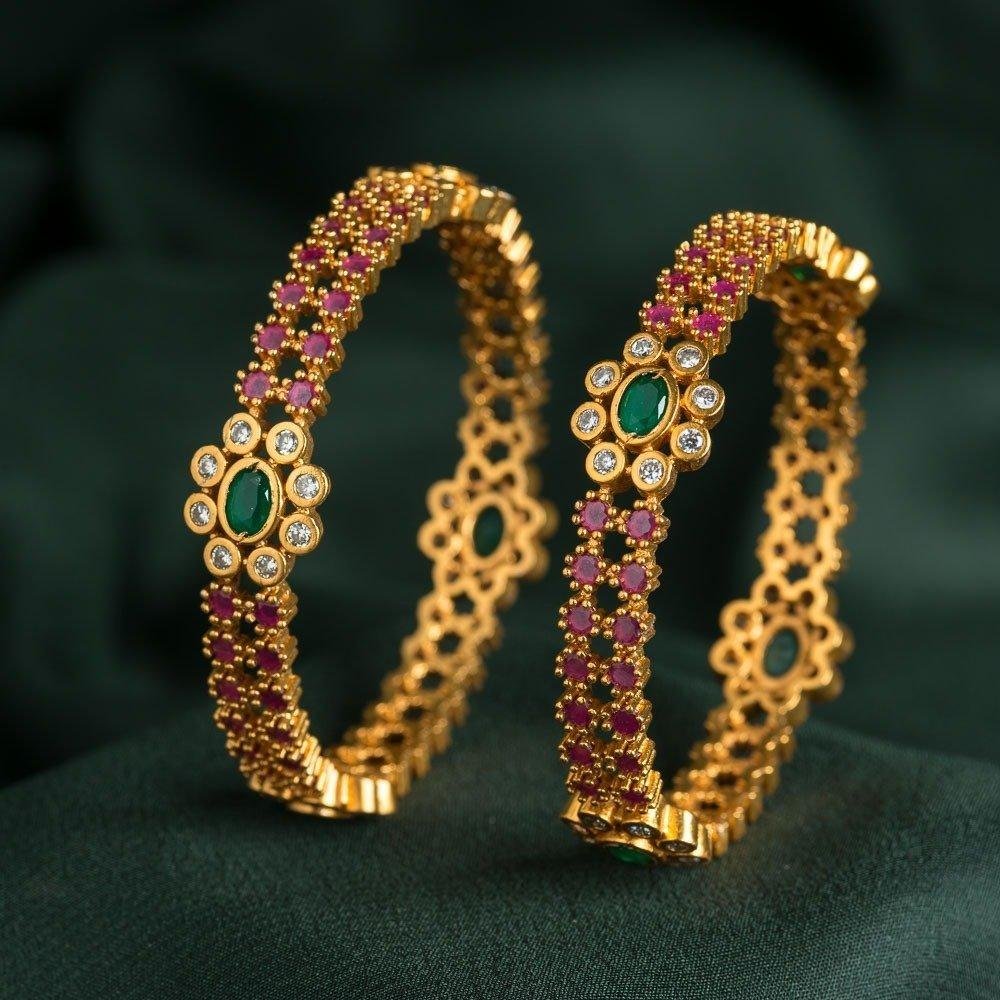 Ruby Exqusite stoned flora bangles