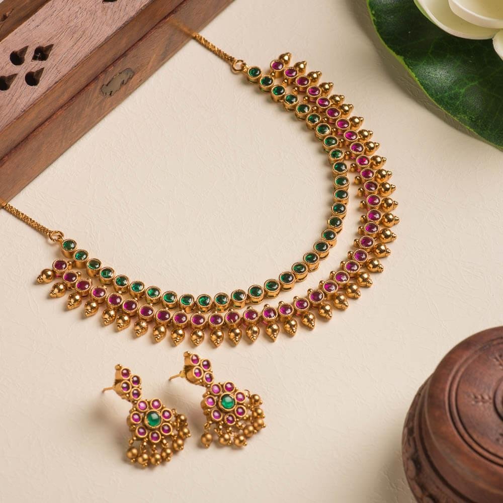 adhidhi dual layered neckpiece - Onam