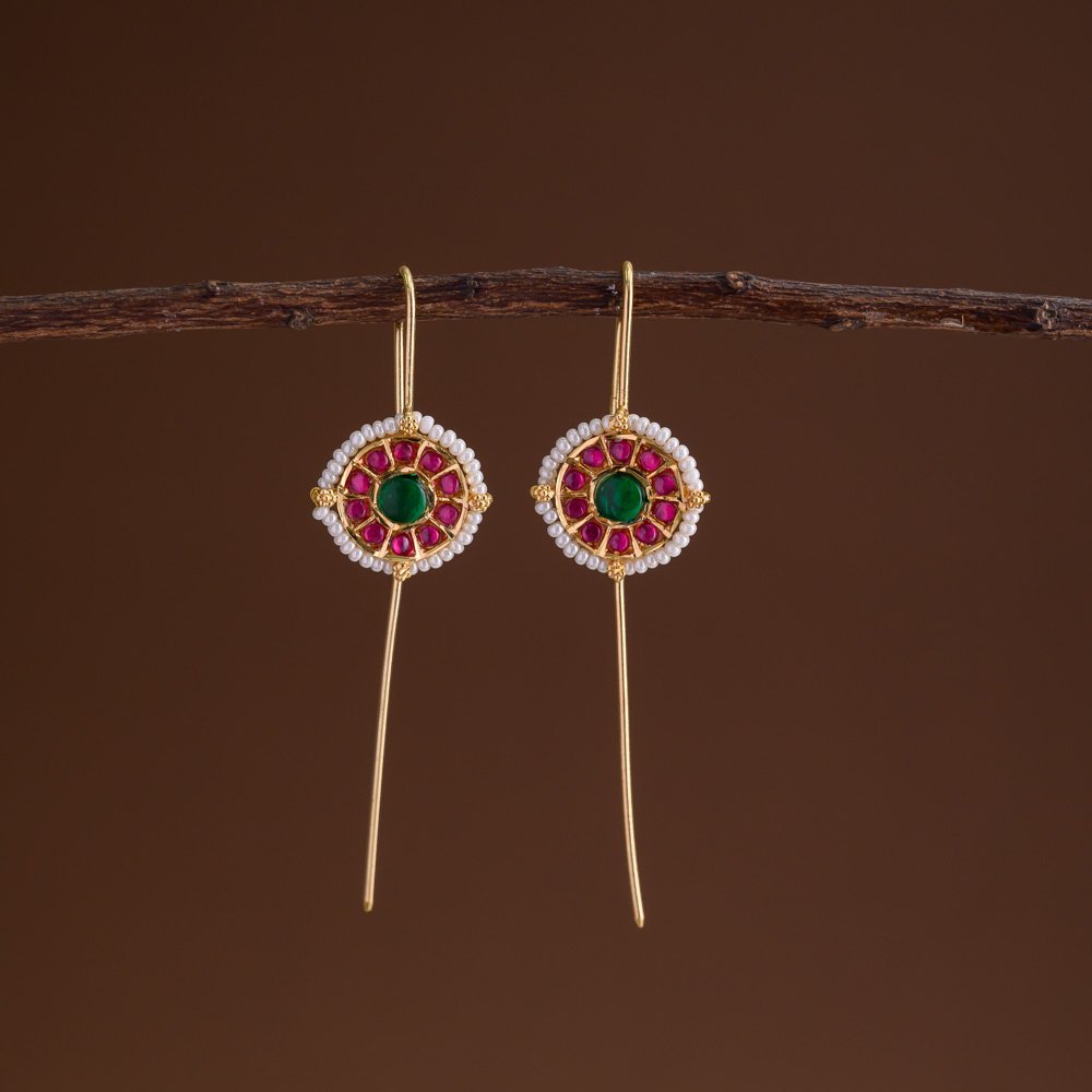 Needle pin statement earrings