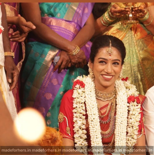 maangaz neckpiece set - Onam - Nita - emmi - Emerald