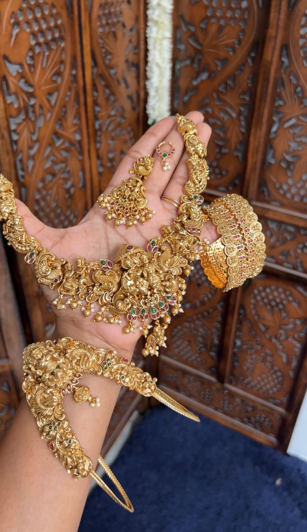 Radhekrishna temple desinger neckpiece -kamatchi