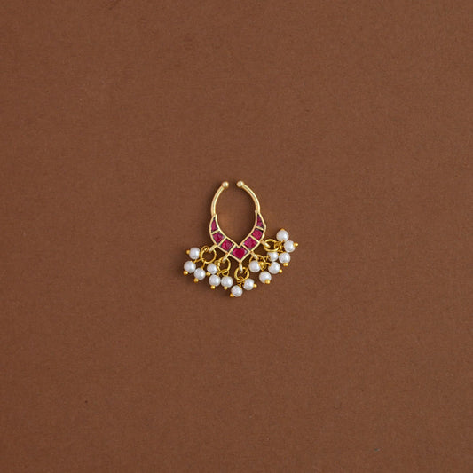 Nosepin Ruby Gem with Pearl
