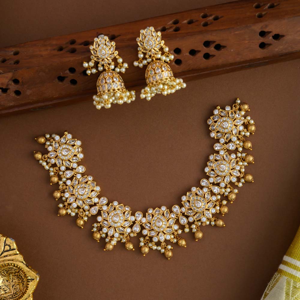 Tamara Neckpiece Whitestone– Guttapusalu- Priyanka