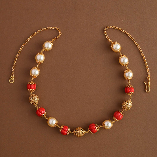 Angaraka Red Pearl balled chain