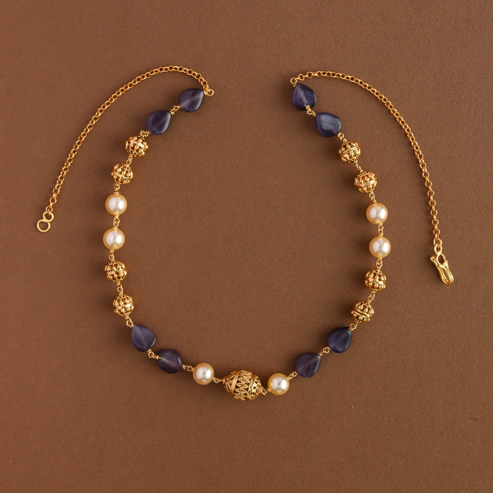 Angaraka Purple Pearl balled chain