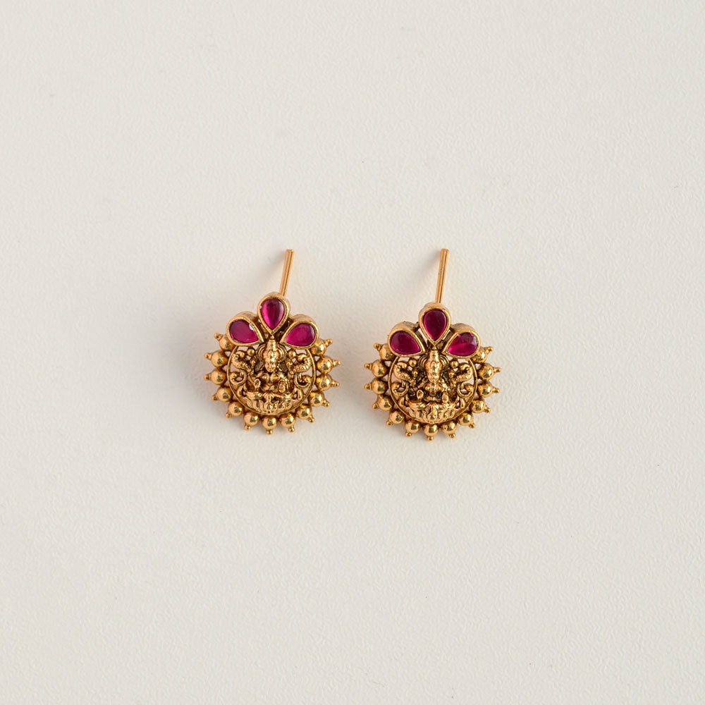 Antique Lakshmi ruby Earstud