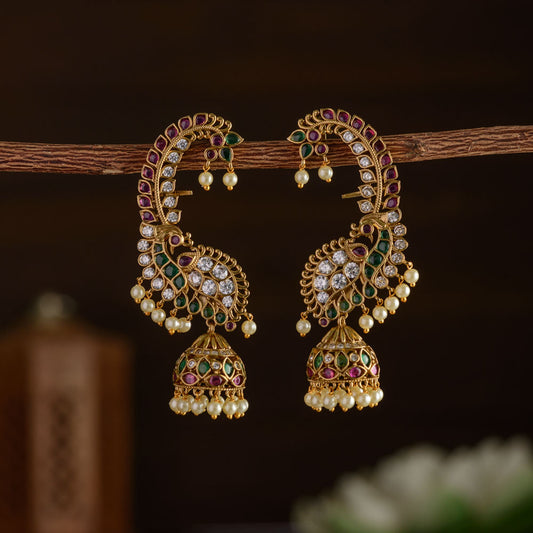Peacock earcuff