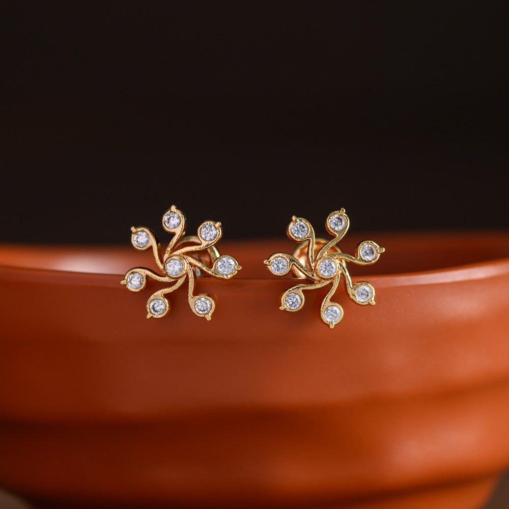 Impon rangoli floral earstud