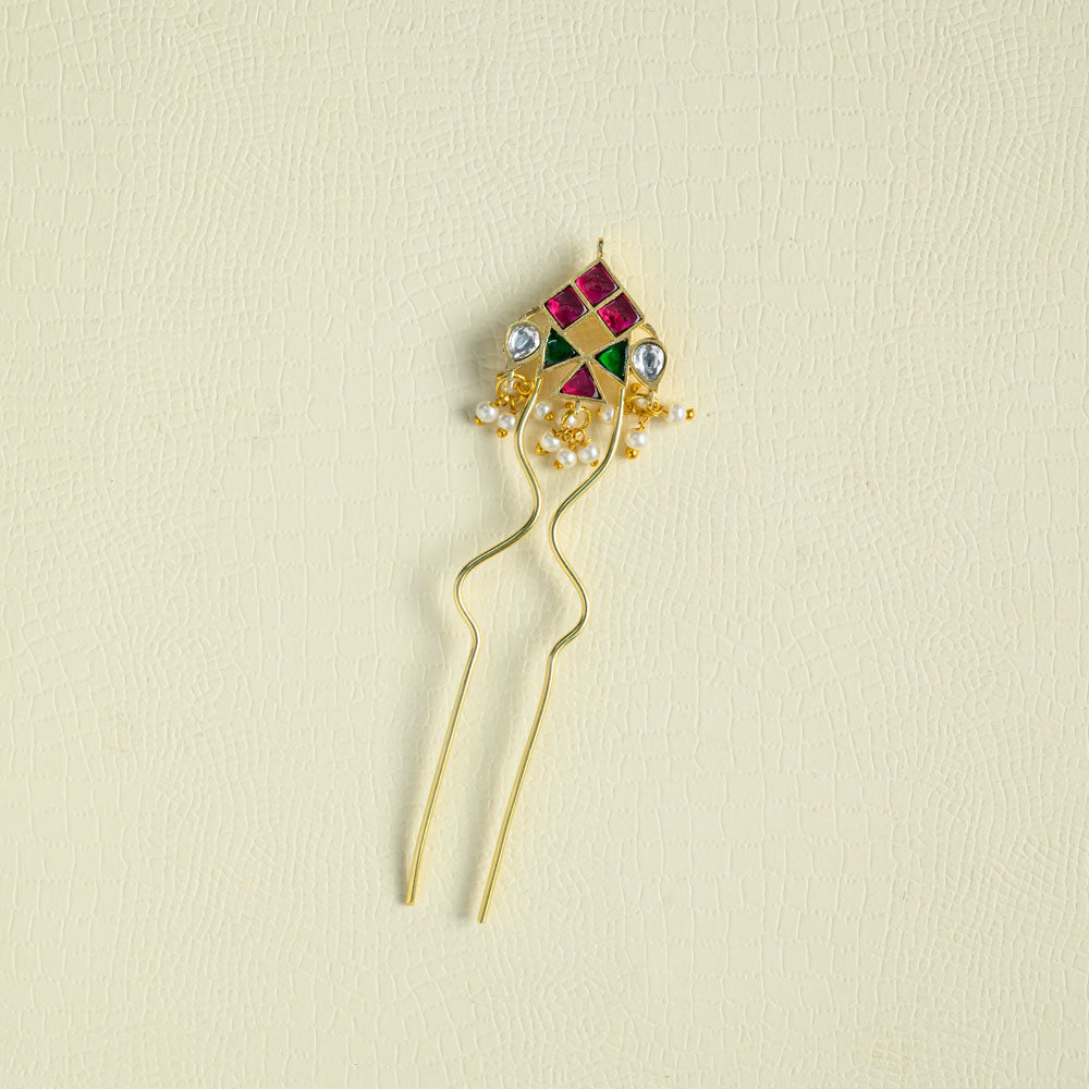 Jadau hair pin