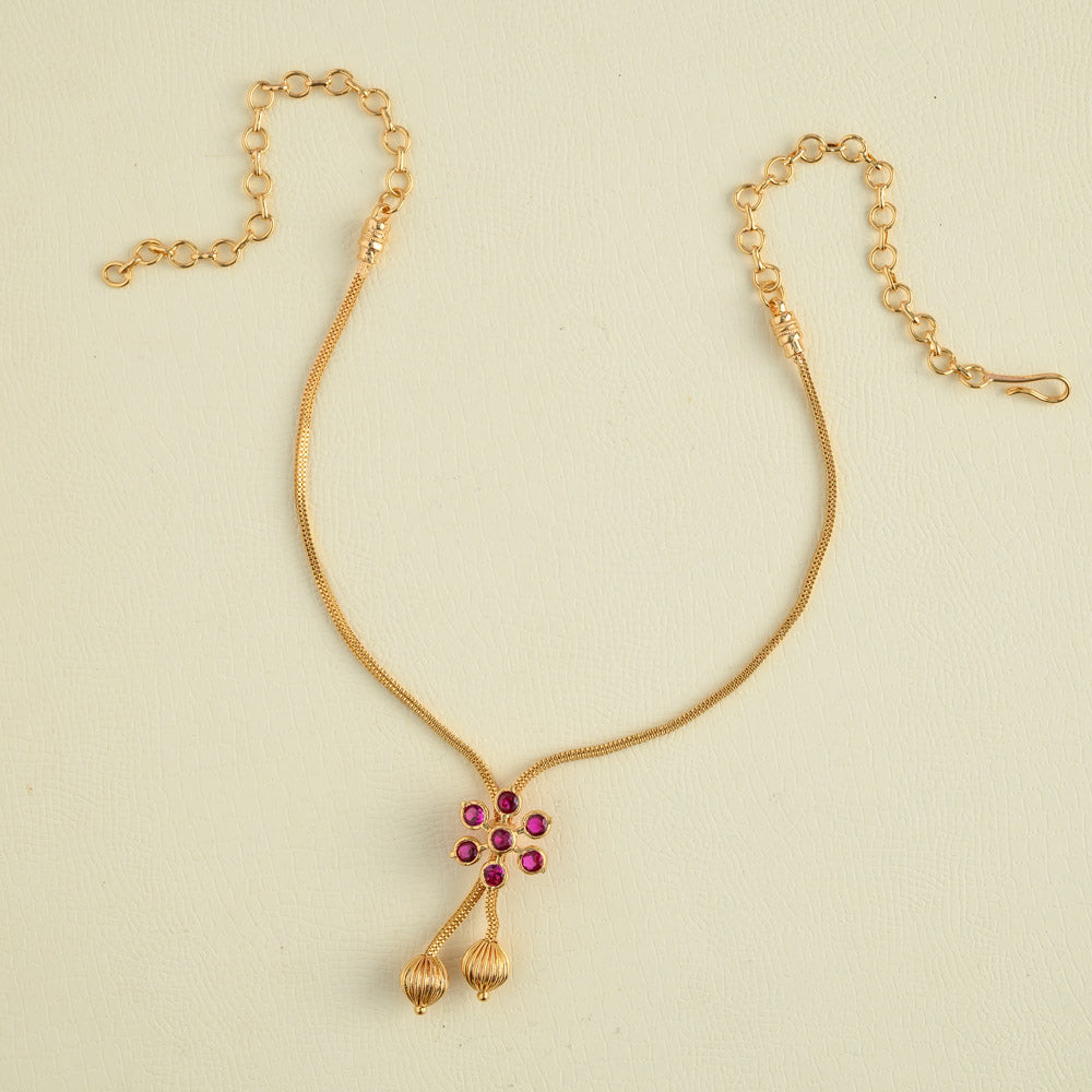 Micro gold plating chain - ruby