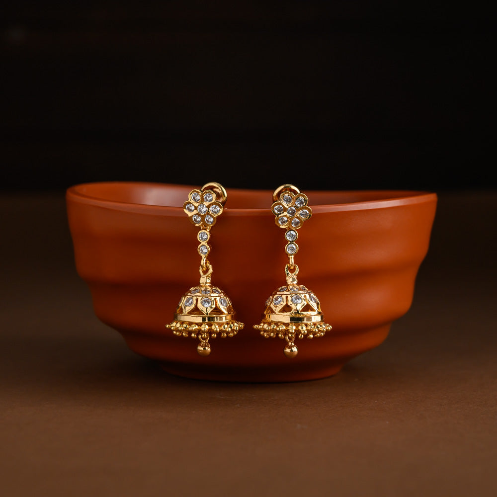 Micro Gold Plating jhumkas - Kuzhal