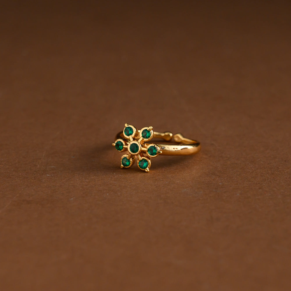 Impon adjustable ring - green