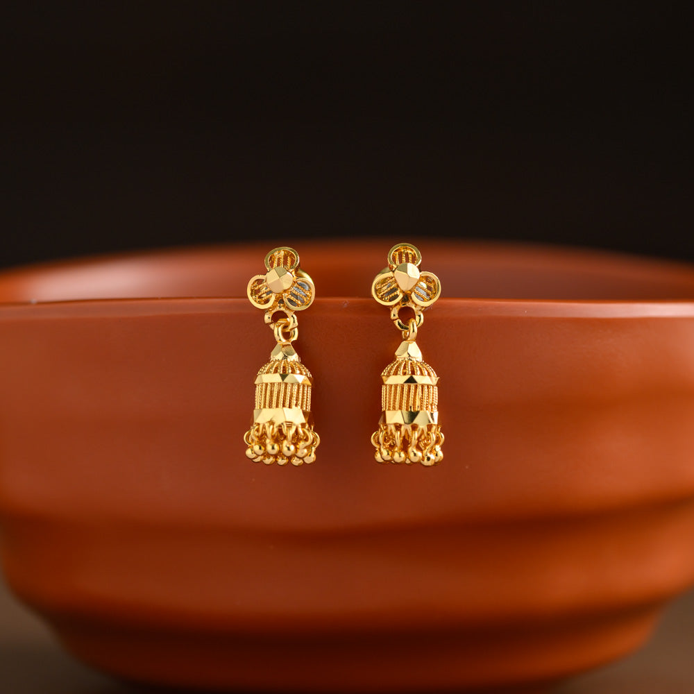 Micro gold plating jhumkas - Kuzhal