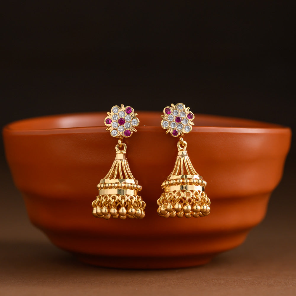 Micro Gold Plating jhumkas - Kuzhal