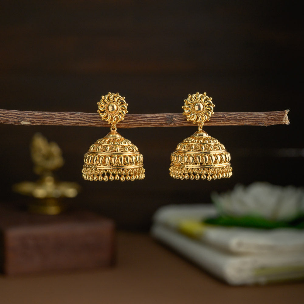 Micro Gold Plating bridal jhumkas