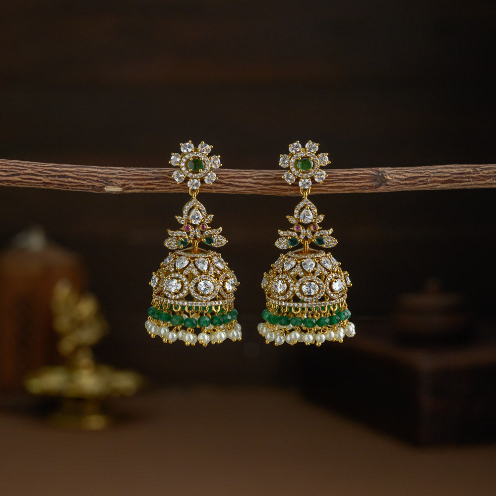 Statement Jhumkas - green