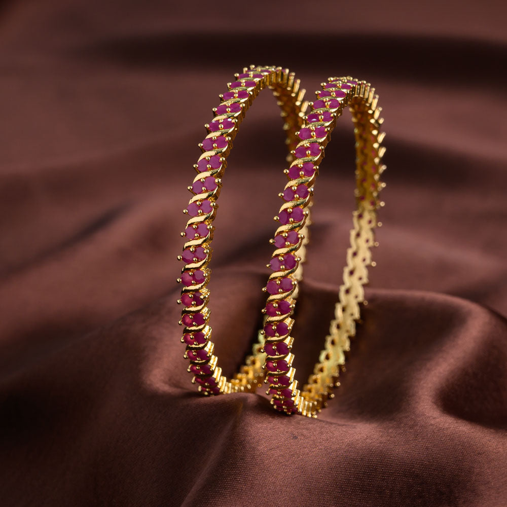 Micro gold vintage ruby bangles - Kriti
