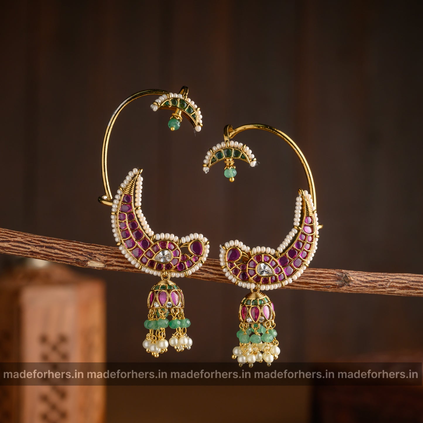 Peacock earcuff