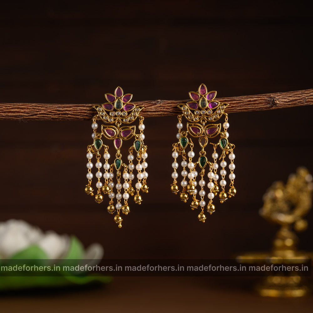 Peacock statement earrings