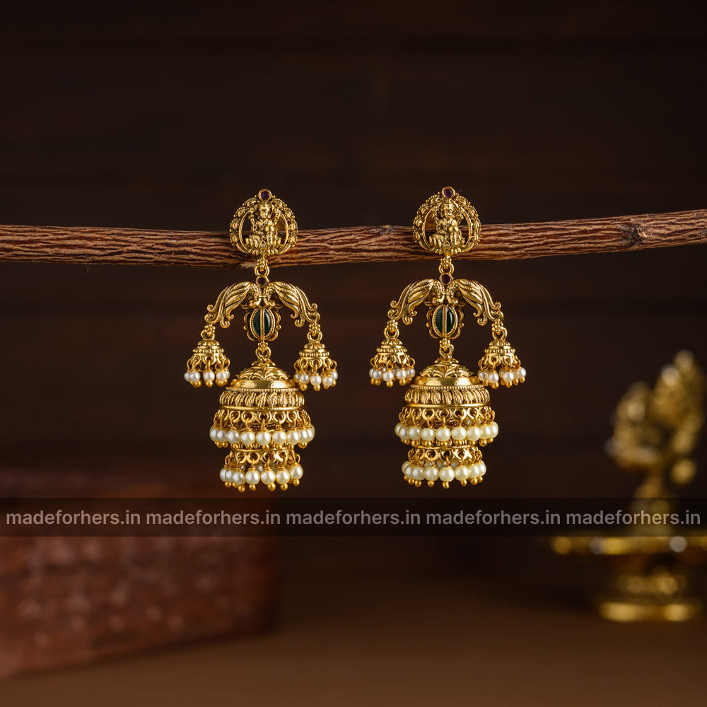 Peacock step jhumka