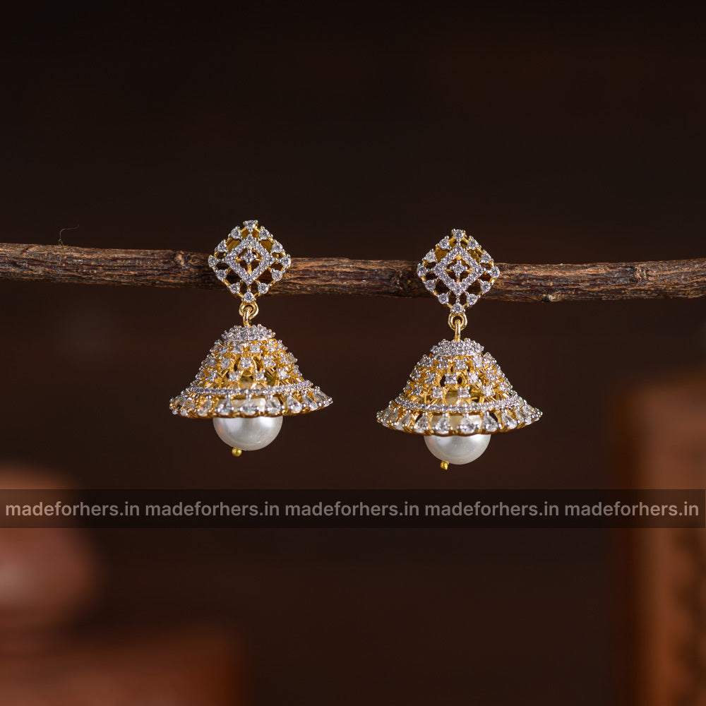 Diamond replica jhumka