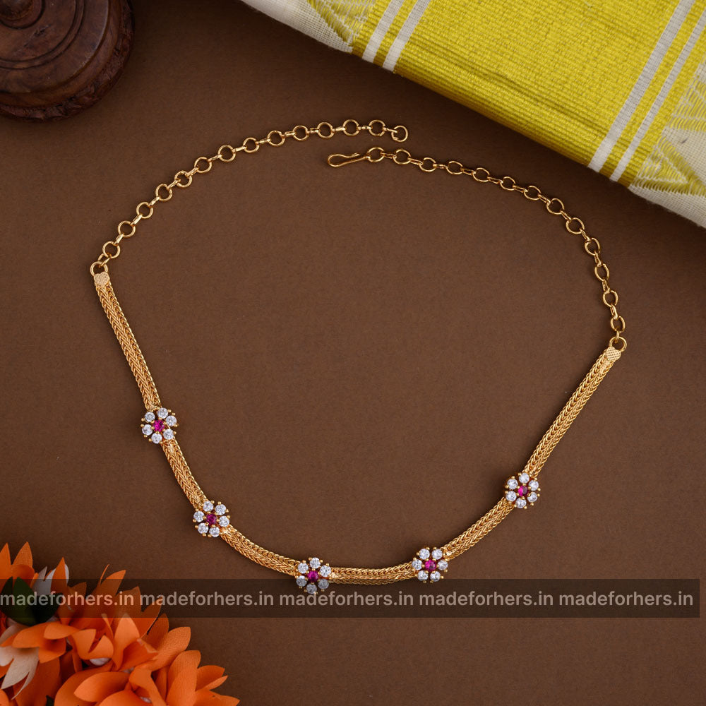 Micro gold plating Floral neckpiece