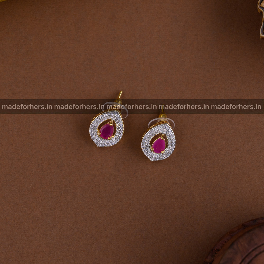 Diamond inspired Neckpiece - ruby