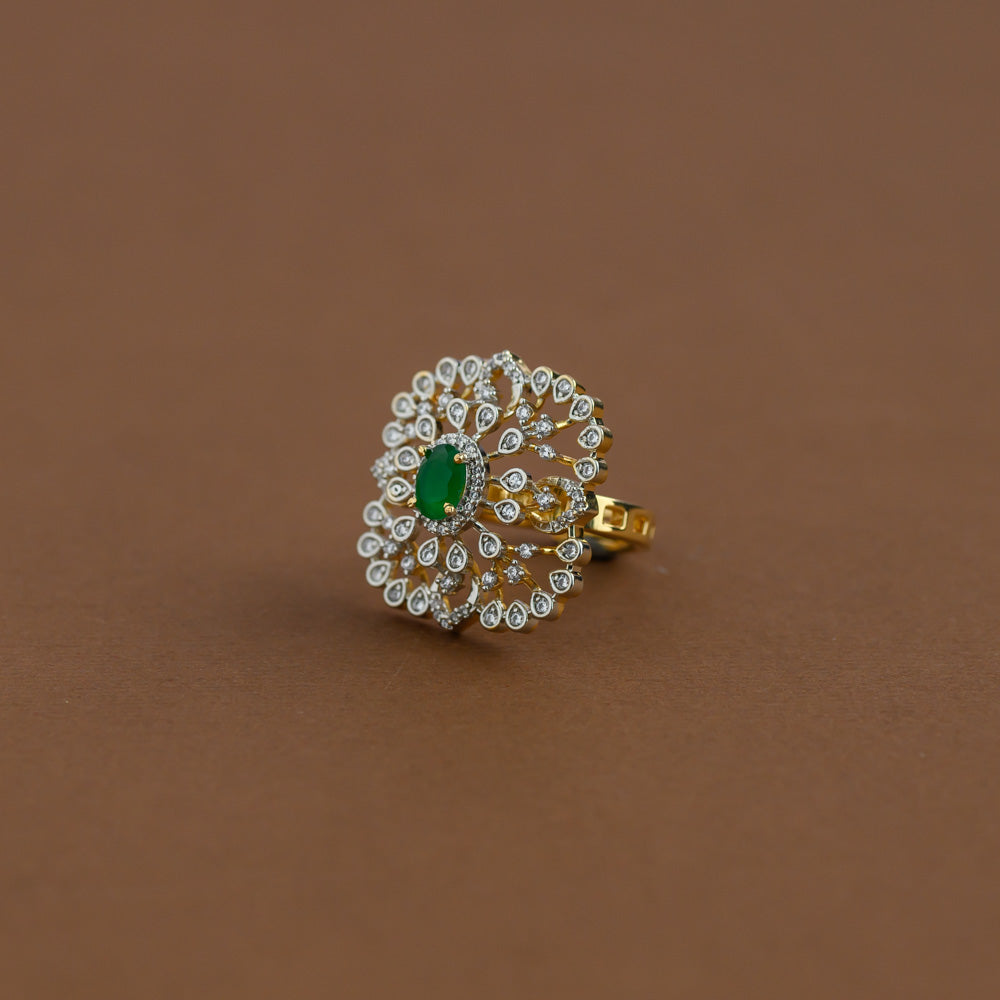 Diamond inspired Ring - green