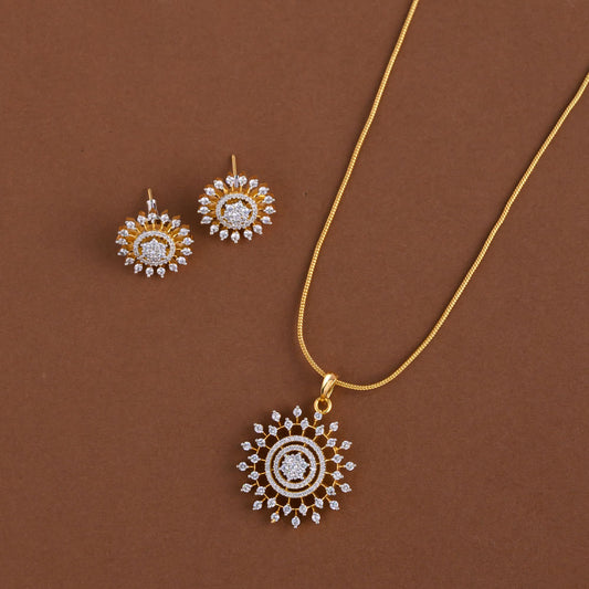 Diamond inspired pendent mid - length chain