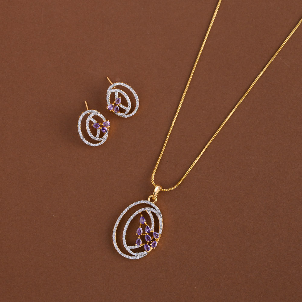 Diamond inspired pendent mid - length chain