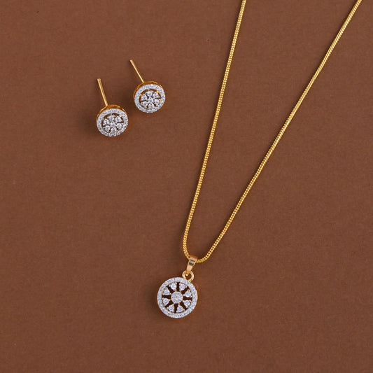 Diamond inspired pendent mid - length chain