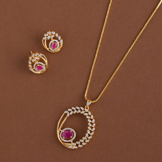 Mid - length pendent chain - ruby