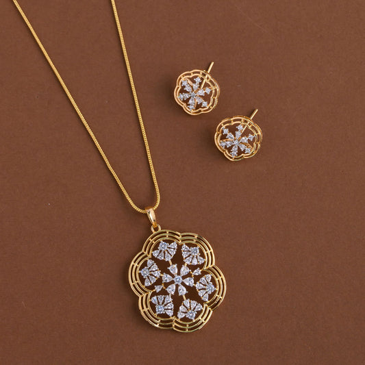Diamond inspired pendent mid - length chain