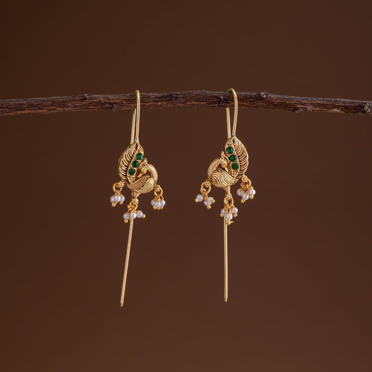 Needle pin statement earrings