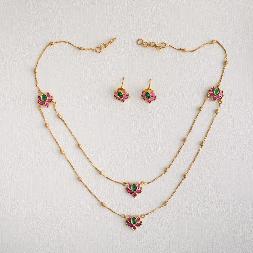 dual layered tamara chain - coral