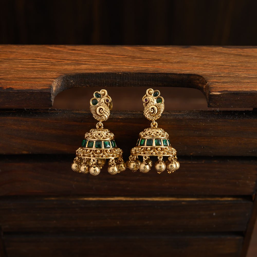 Peacock 3d jhumkas -Minmini