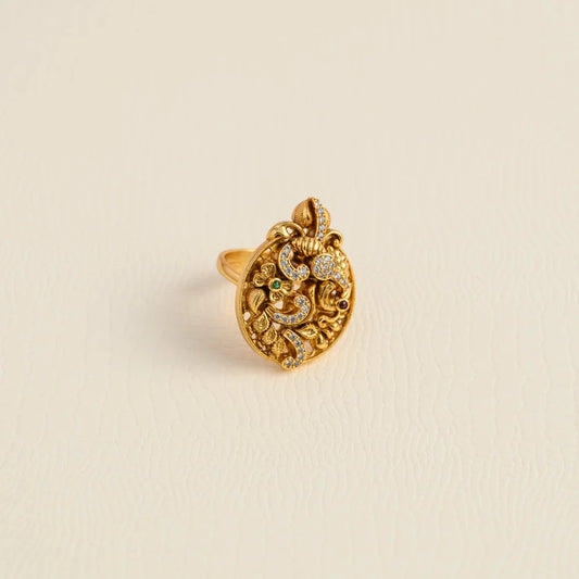3D peacock bridal ring