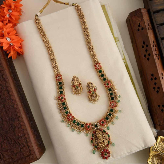 Angaraka - temple designer coral haaram -Thangam