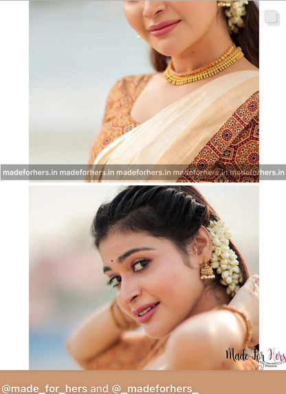 mulla mottu neckpiece set  - Real gold inspired-celeb -  Muruga
