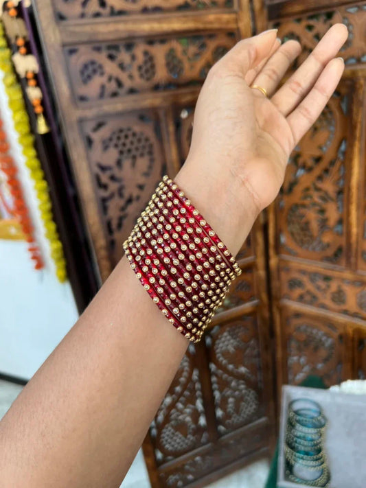 Rain drop bangle - [ maroon ] - Nila