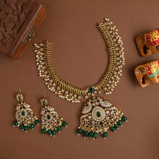 Kuyil real gold inspired neckpiece set