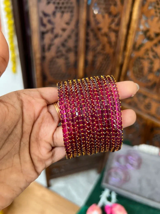 Rain drop bangle – [ dark pink] – Vithiya – Squire