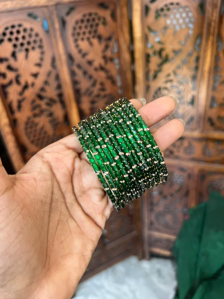 Rain drop bangle - Yazhini - green