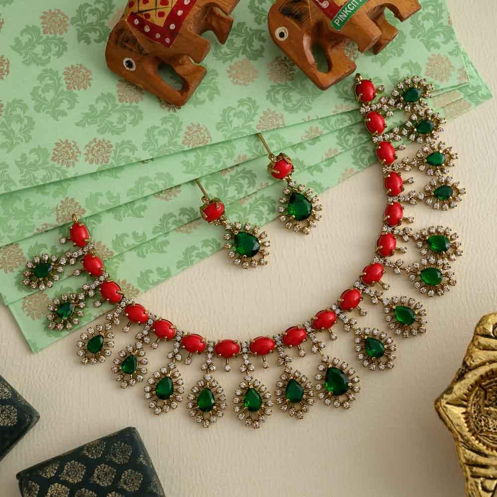 Angaraka-coral red party wear